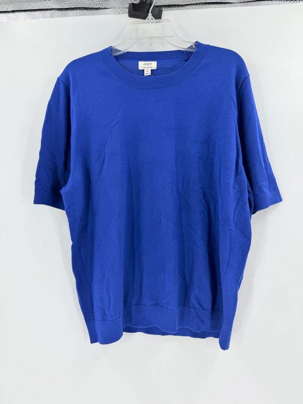 J.Crew Factory 2X Short Sleeve Cotton Sweater Royal Blue NWT CF384 BL6923 $79.50
